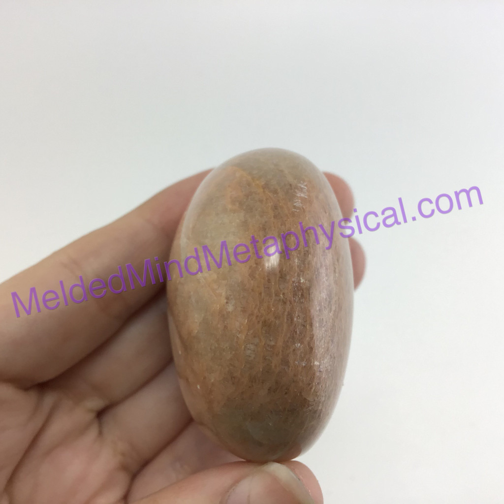 MeldedMind265 Orange Moonstone Palm Stone 56mm Worry Crystal Stone