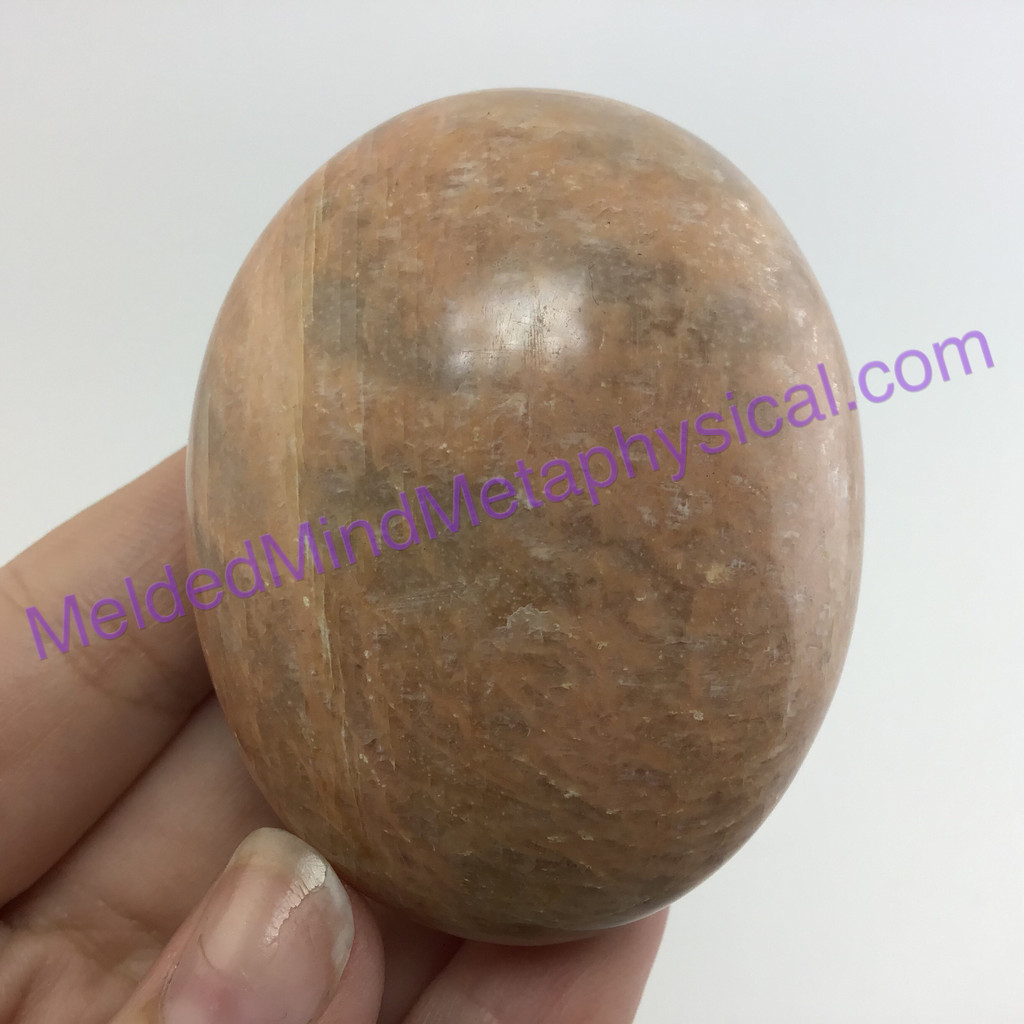 MeldedMind267 Orange Moonstone Palm Stone 55mm Worry Crystal Stone