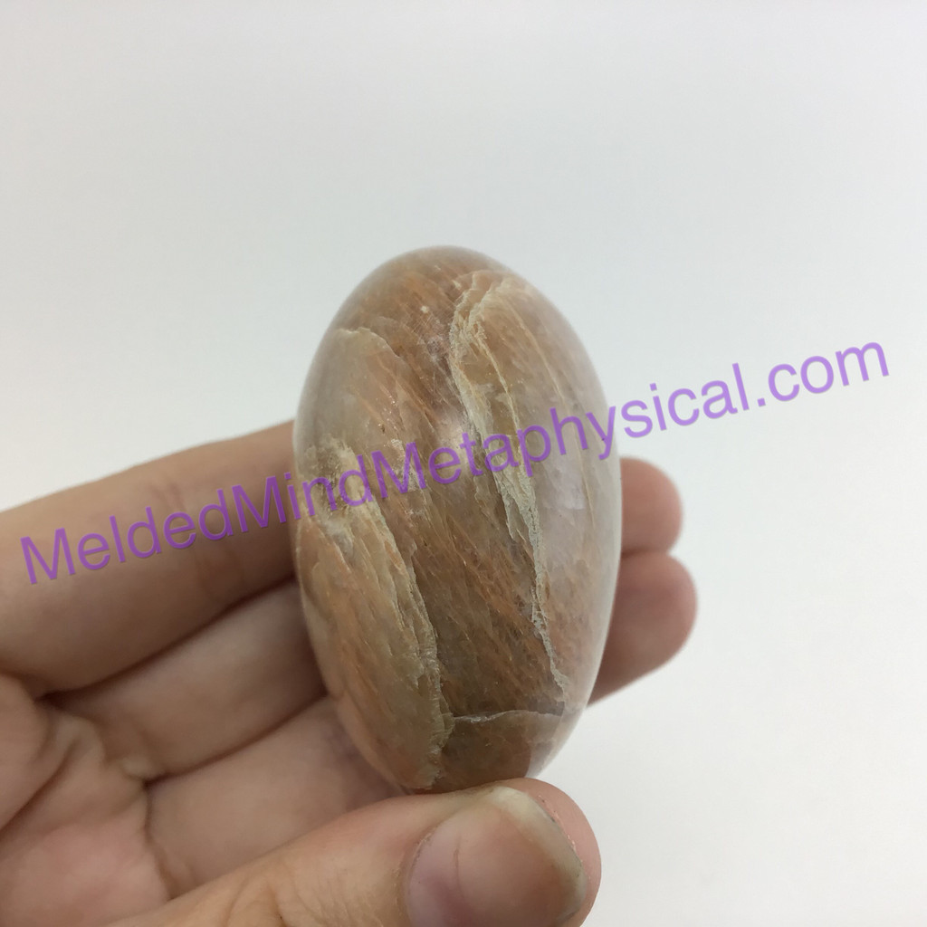 MeldedMind268 Orange Moonstone Palm Stone 56mm Worry Crystal Stone