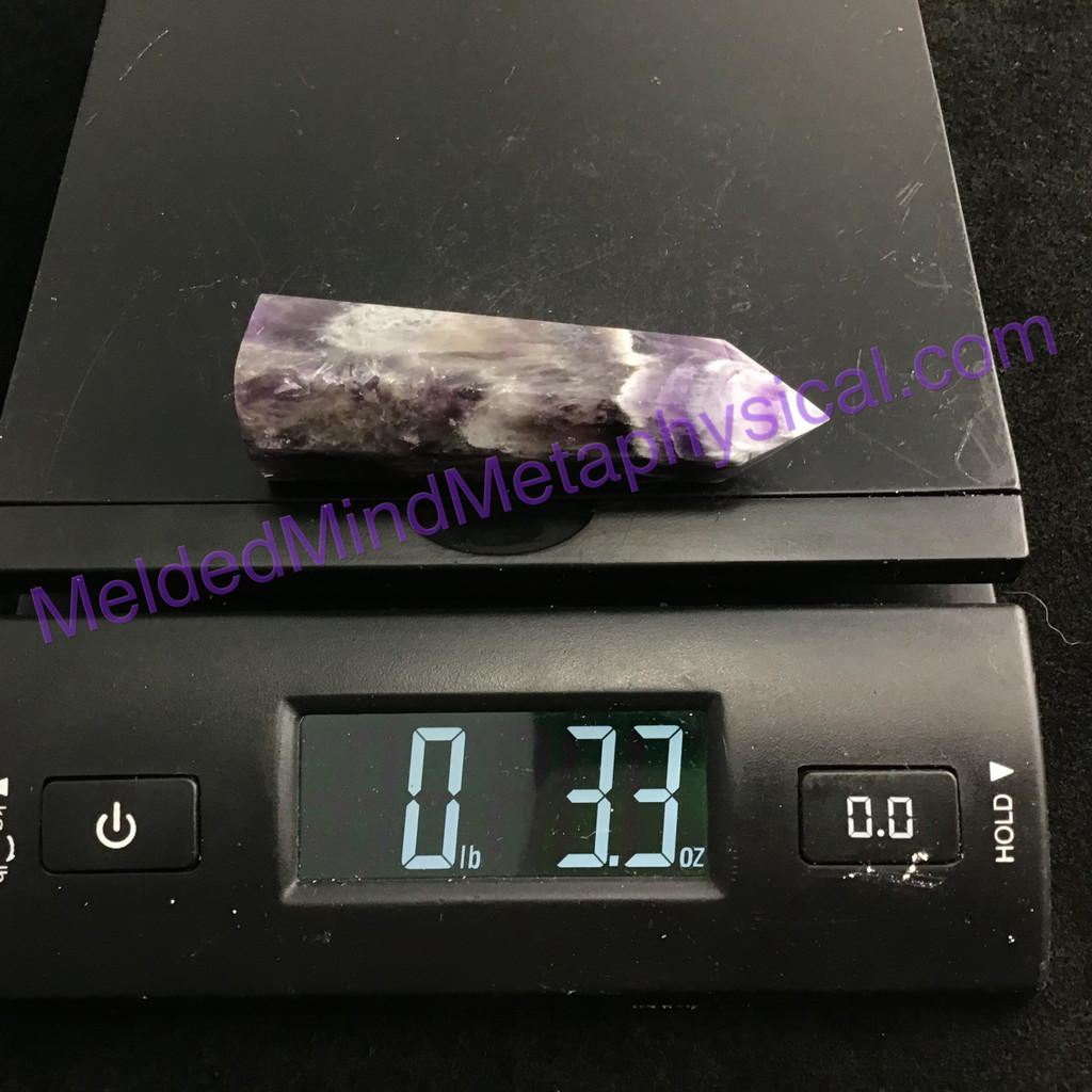 MeldedMind Chevron Amethyst Obelisk 3.1in 81mm Holisitic Crystal Altar Decor 066