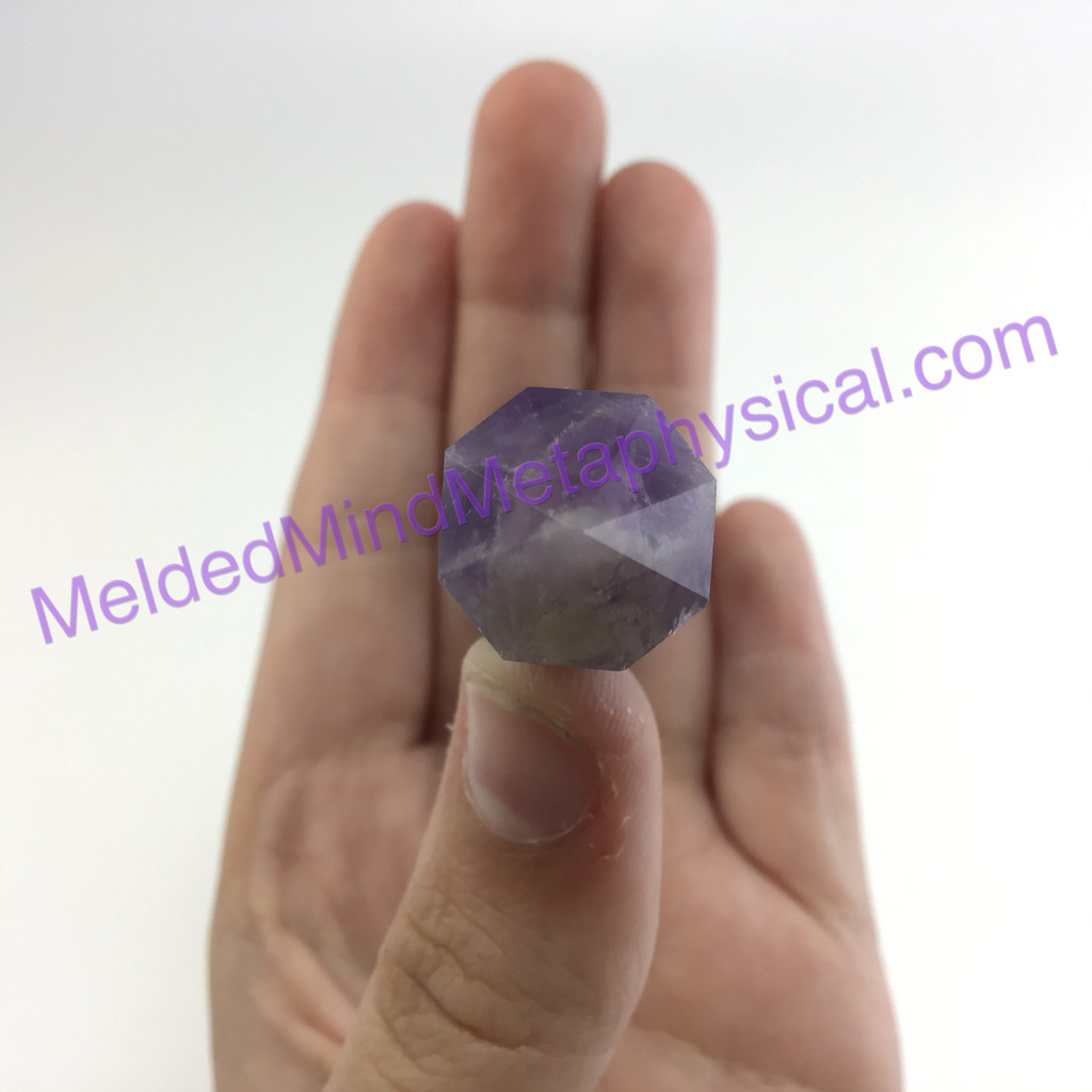 MeldedMind Chevron Amethyst Obelisk 3.4in 88mm Holisitic Crystal Altar Decor 067