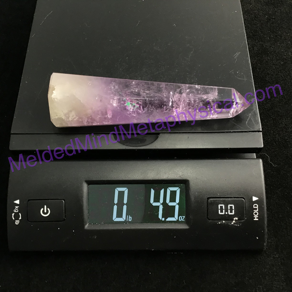 MeldedMind Clear Amethyst Obelisk 4.6in 118mm Holisitic Crystal Altar Decor 073