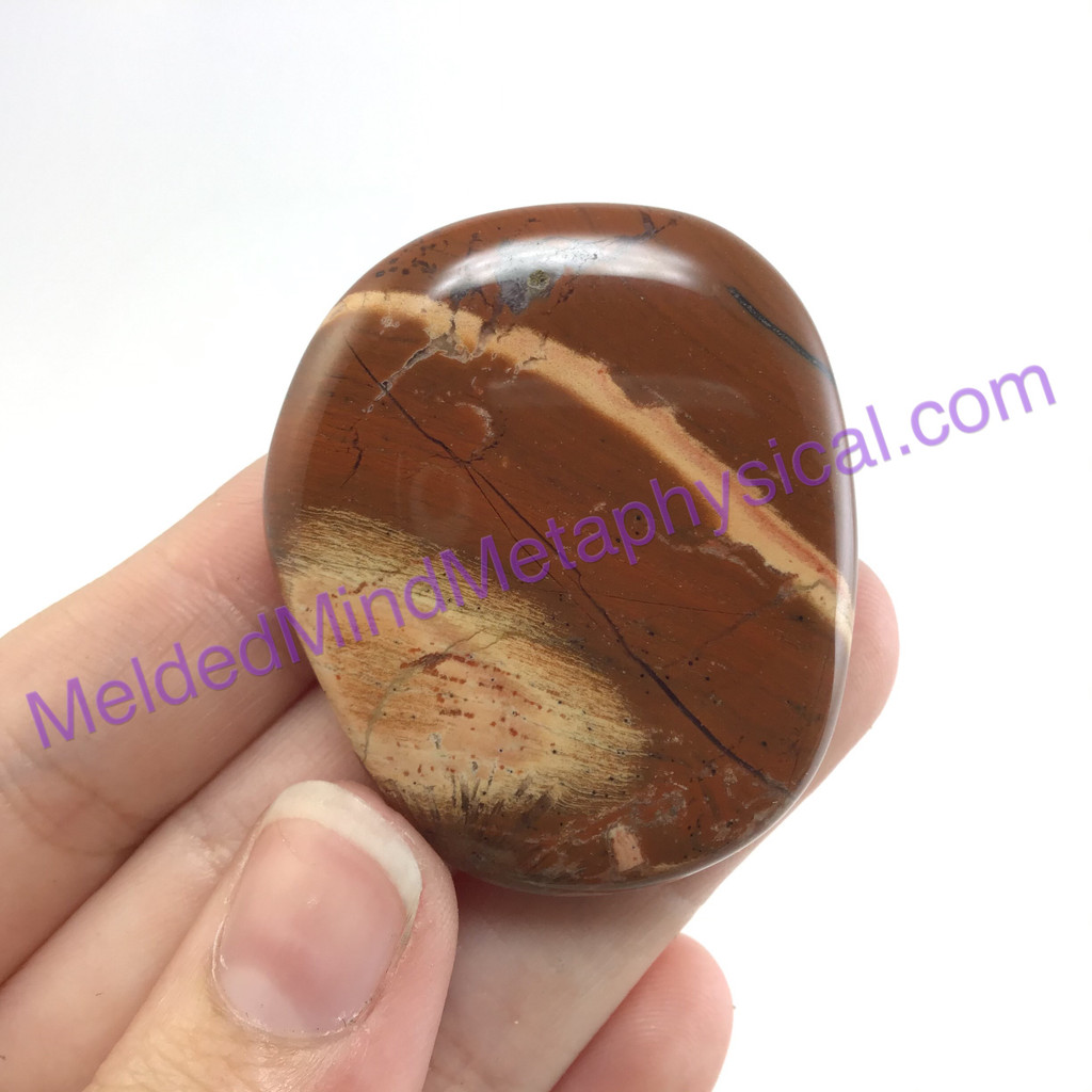 MeldedMind084 Red Jasper Palm Smooth Worry Stone 41mm Holistic Metaphysical