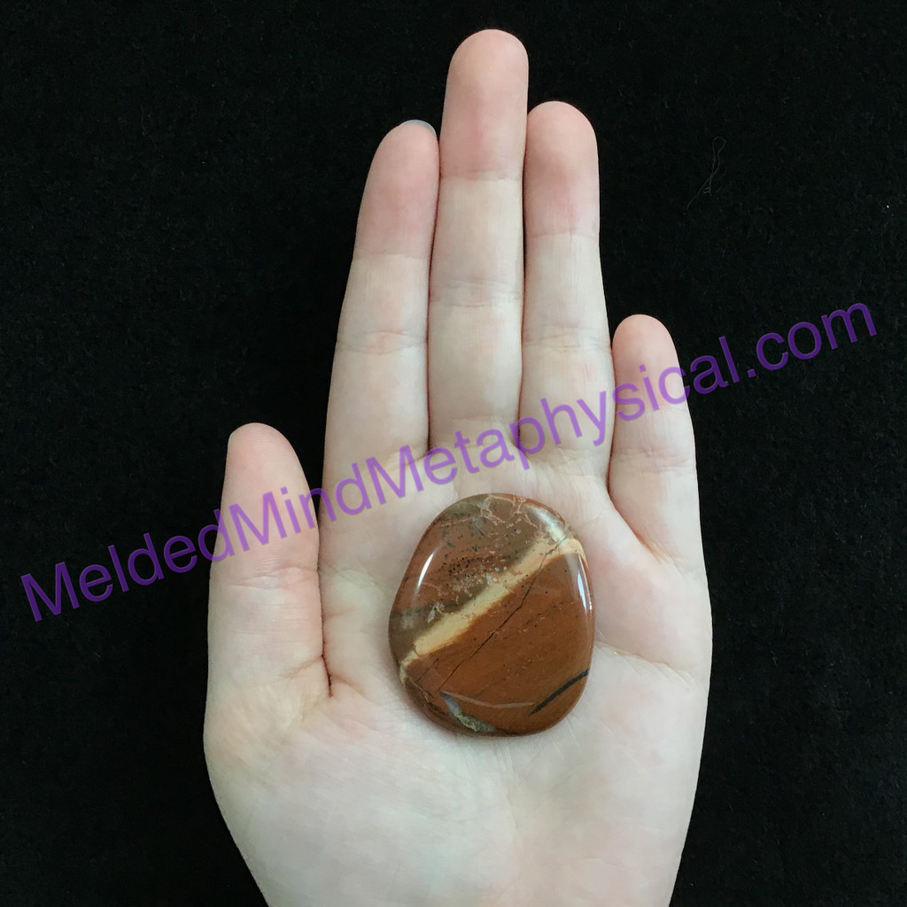 MeldedMind084 Red Jasper Palm Smooth Worry Stone 41mm Holistic Metaphysical