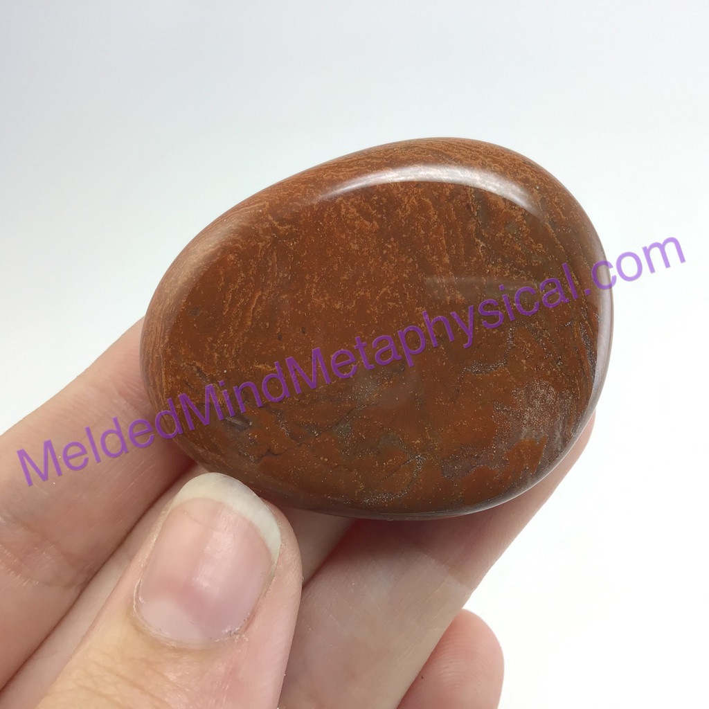 MeldedMind087 Red Jasper Palm Smooth Worry Stone 40mm Holistic Metaphysical