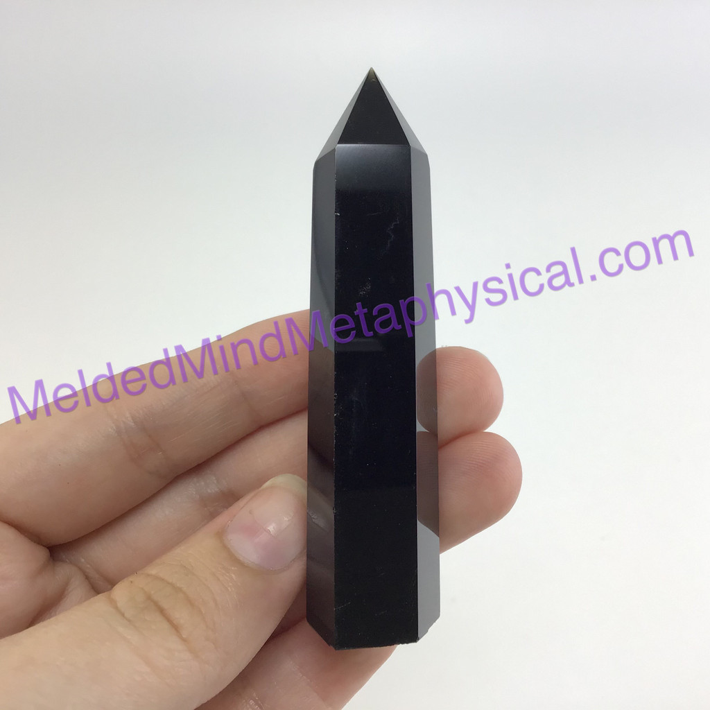 MeldedMind258 Black Obsidian Obelisk 73mm Metaphysical Crystal Decor