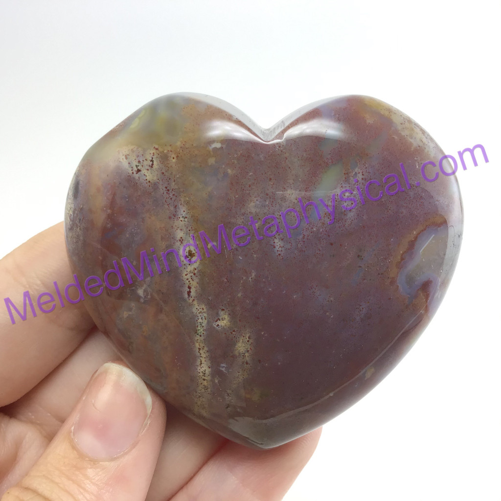 MeldedMind121 Agate Puffed Heart 51mm Metaphysical Healing Crystal