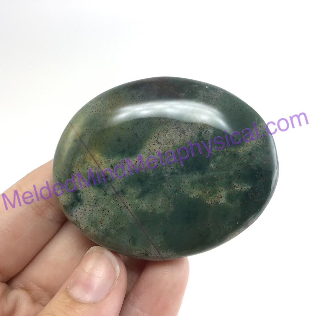 MeldedMind142 Moss Agate Palm Stone 56mm Abundance Metaphysical