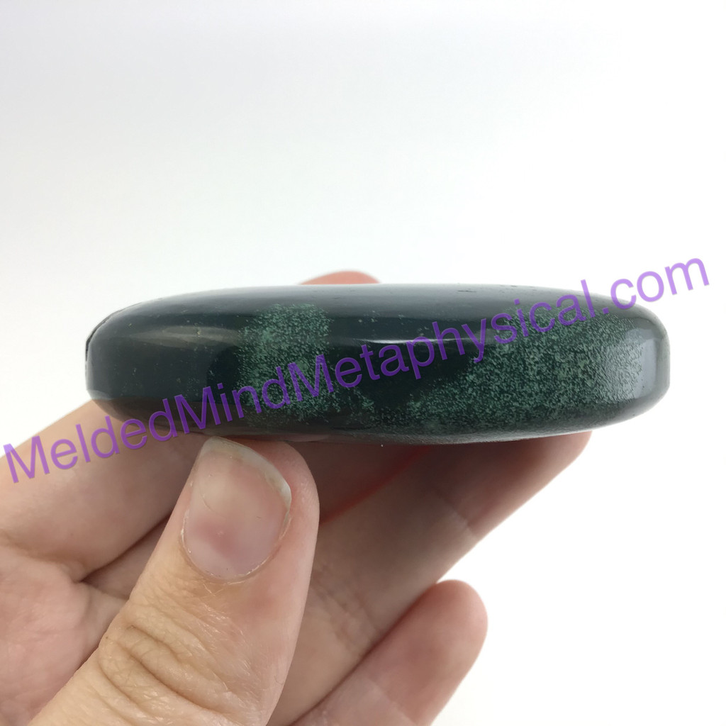 MeldedMind138 Moss Agate Palm Stone 63mm Abundance Metaphysical