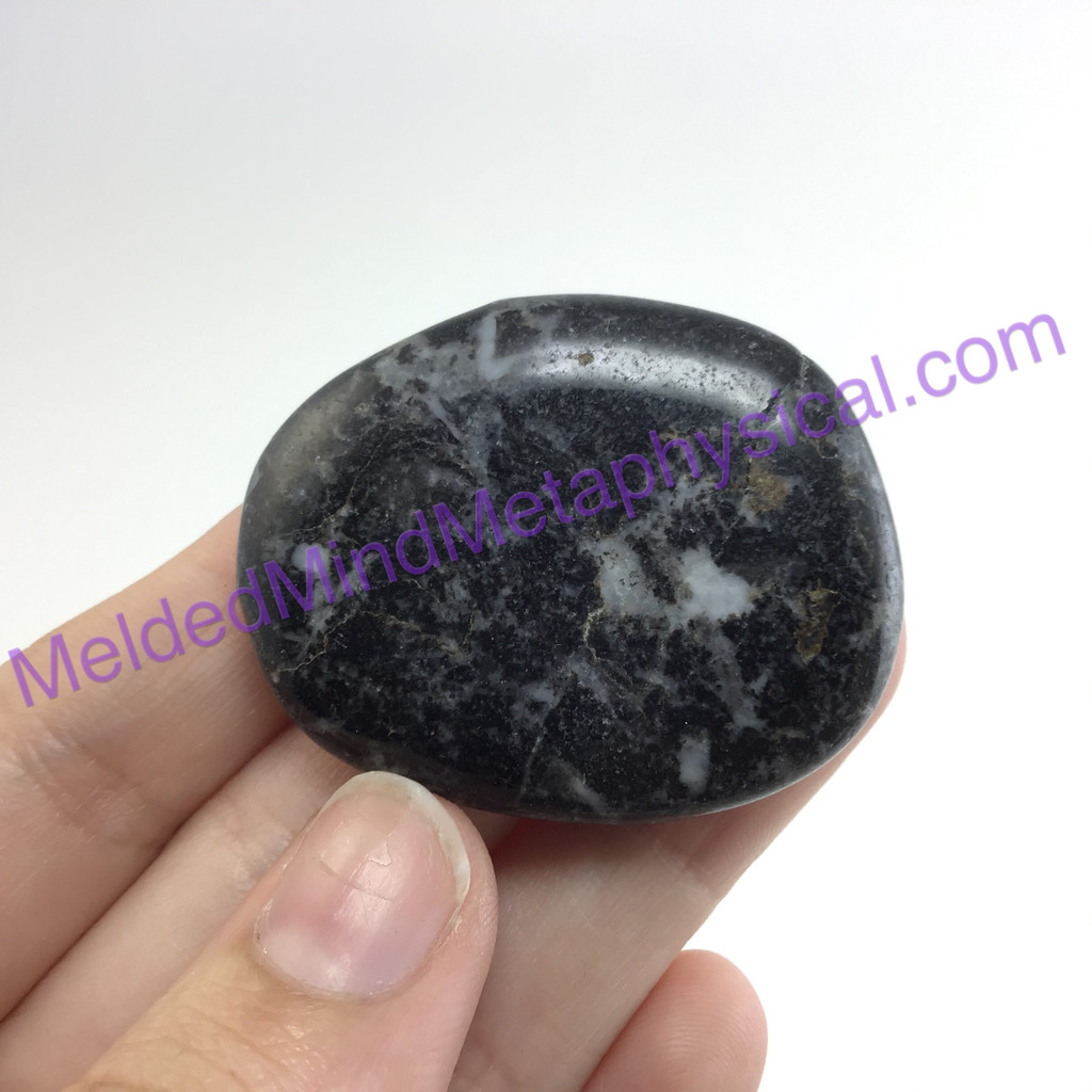 MeldedMind130 Zebra Jasper Palm Stone 40mm Stone of Compassion Metaphysical Heal