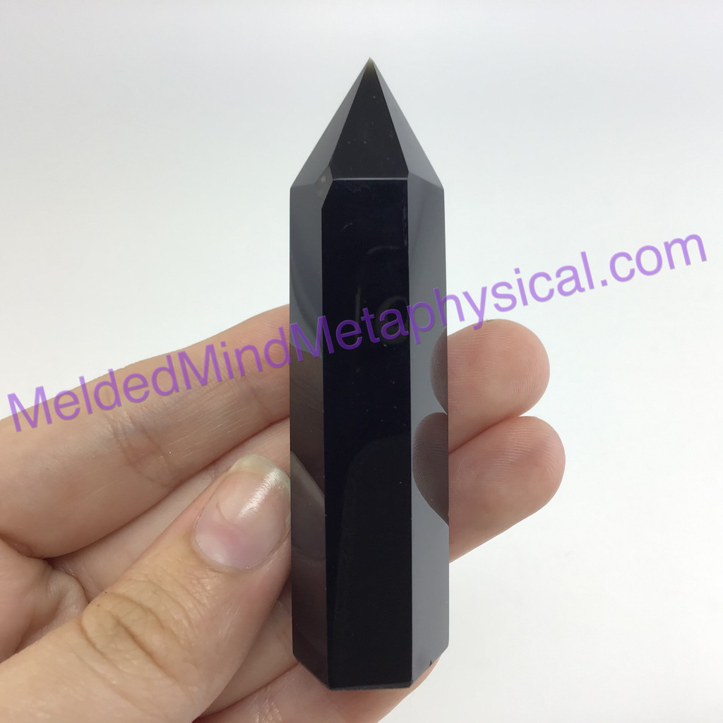 MeldedMind259 Black Obsidian Obelisk 70mm Metaphysical Crystal Decor