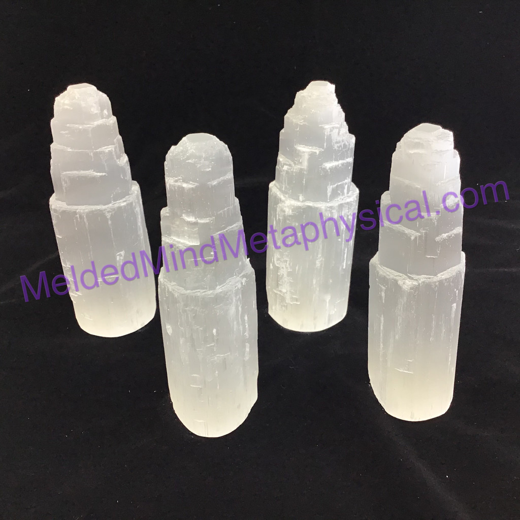 Limited Stock! Satin Spar Selenite Tower 6in Cleansing Crystal Chakra