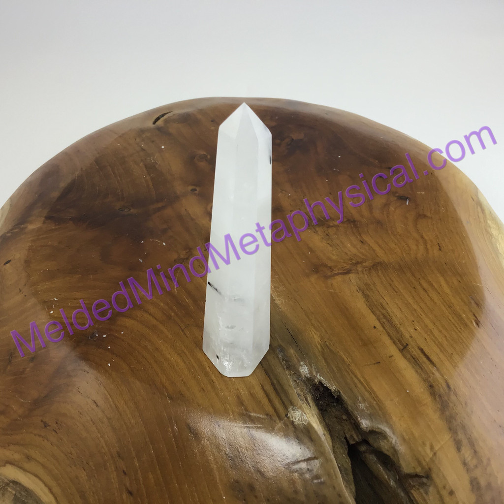 MeldedMind Tourmalinated Quartz Obelisk Tower 85mm Point Crystal 041