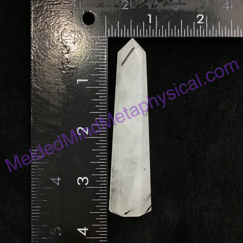 MeldedMind Tourmalinated Quartz Obelisk Tower 85mm Point Crystal 041