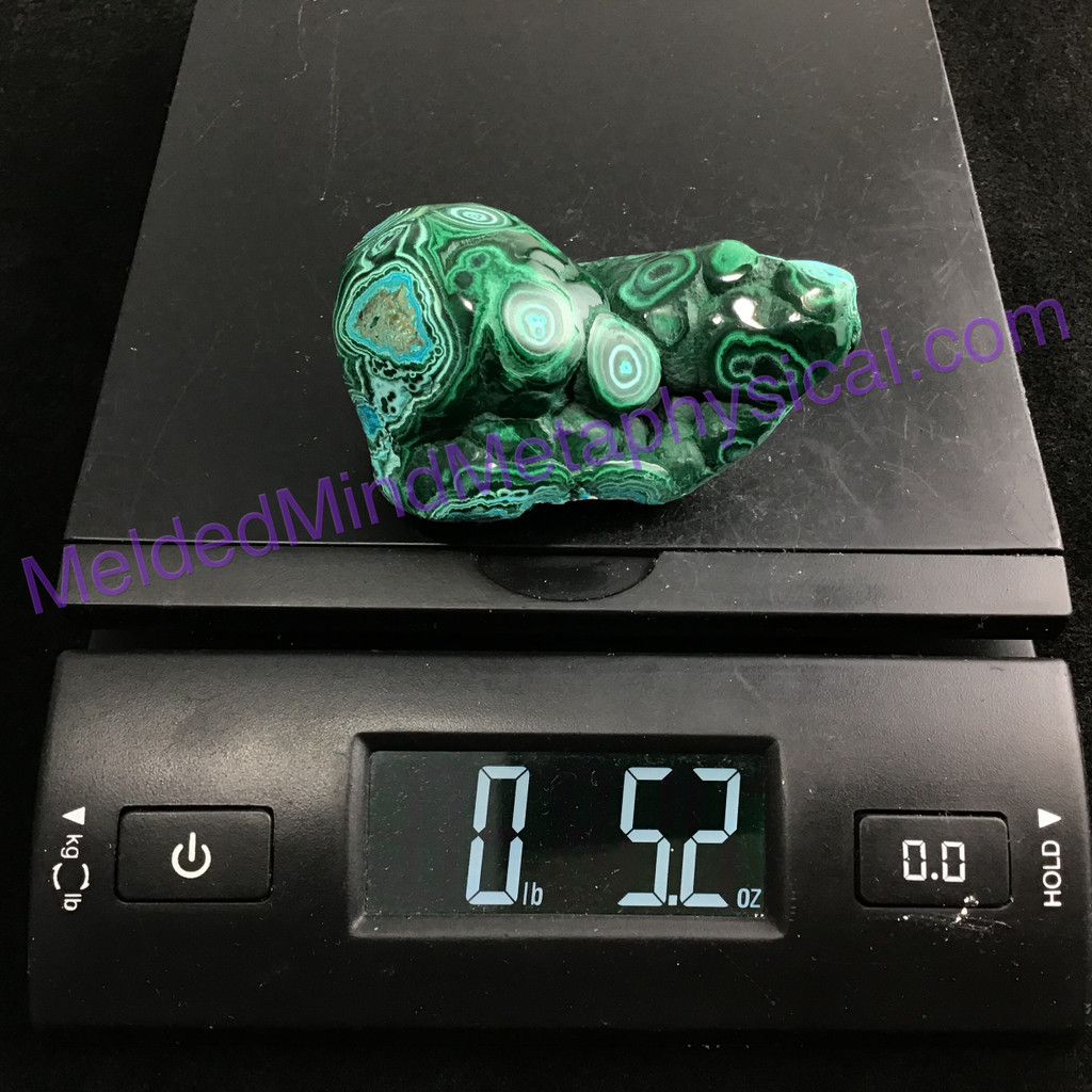 MeldedMind Polished Malachite Specimen Congo 76mm Crystal Mineral Metaphysical 108