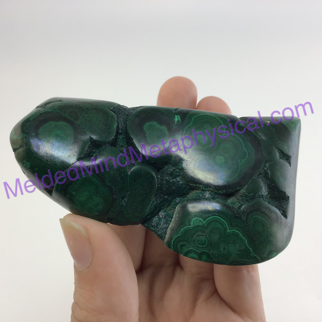 MeldedMind Polished Malachite Specimen Congo 82mm Natural Green Crystal 198