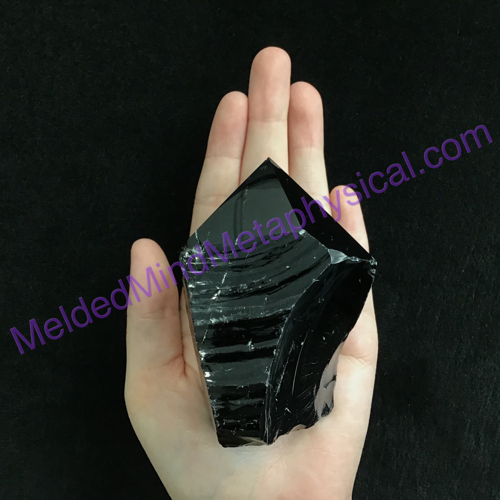 MeldedMind Black Obsidian Obelisk 88mm Metaphysical Crystal Decor 205