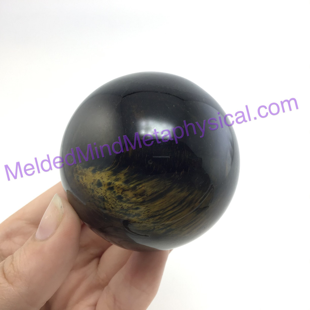 MeldedMind Polished Golden Tiger's Eye Sphere 54mm Smooth Metaphysical 077