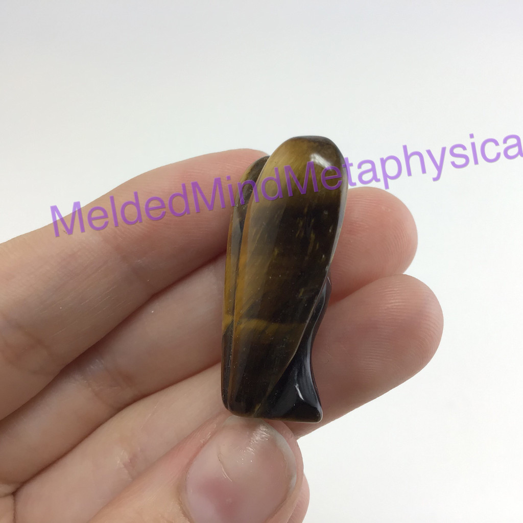 MeldedMind Hand Carved Golden Tiger's Eye Angel 31mm Polished Crystal Stone 156