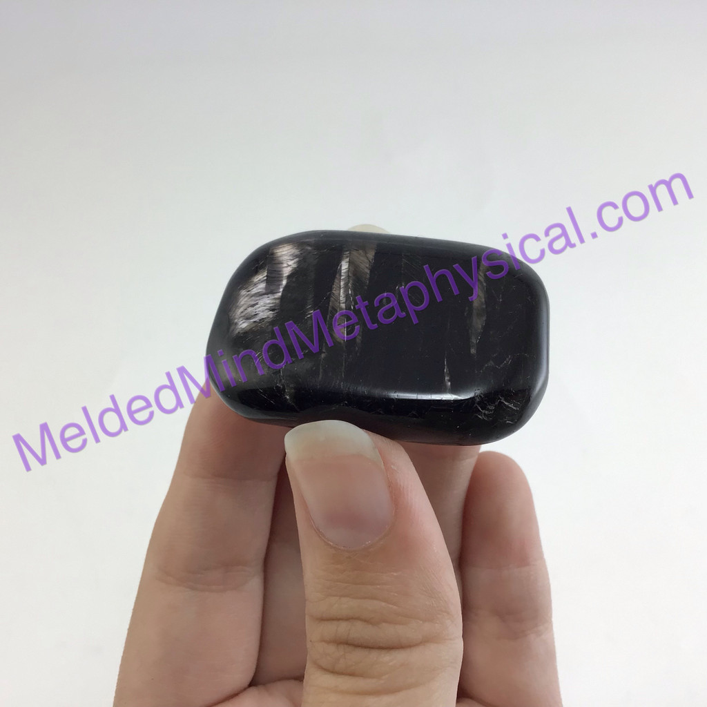 MeldedMind Hypersthene Palm Stone 1.62in 41.1mm Smooth Worry Metaphysical 176