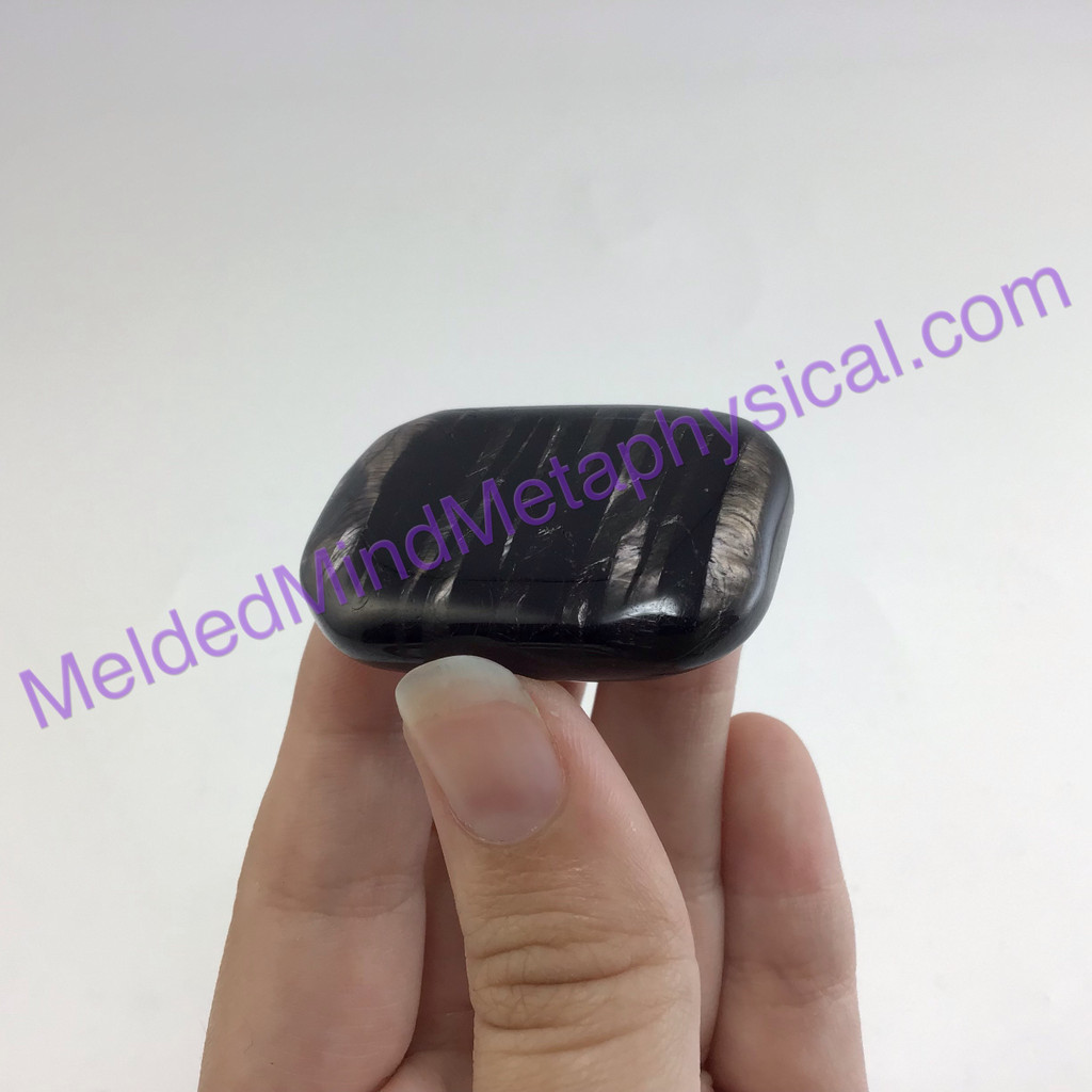 MeldedMind Hypersthene Palm Stone 1.62in 41.1mm Smooth Worry Metaphysical 176