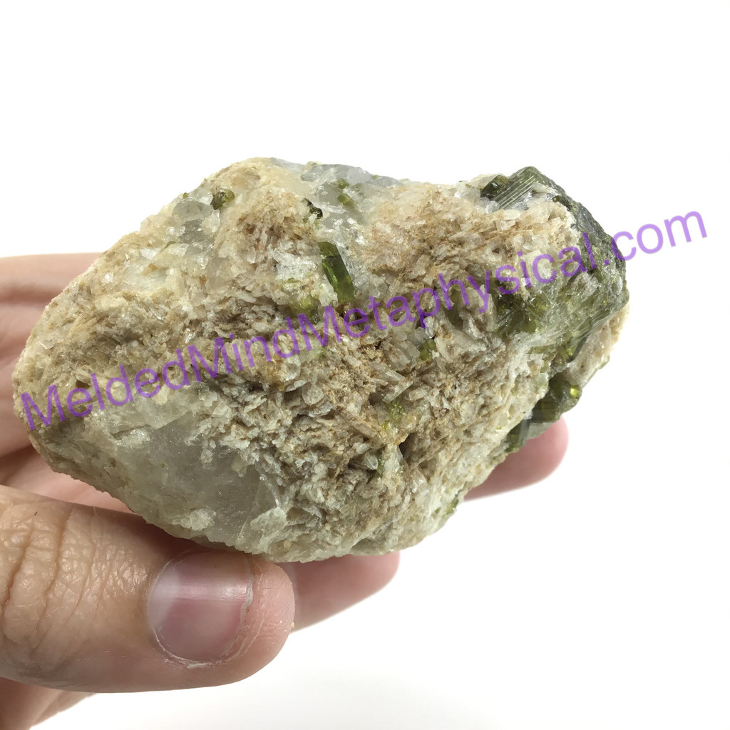 MeldedMind Green Tourmaline in Quartz 2.74in 69.7mm Natural Stone Crystal 099