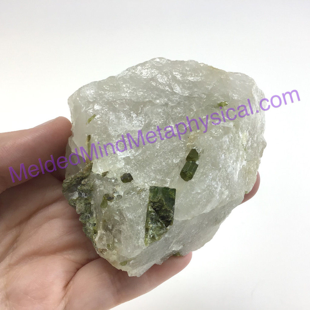 MeldedMind Green Tourmaline in Quartz 2.86in 72.7mm Natural Stone Crystal 100