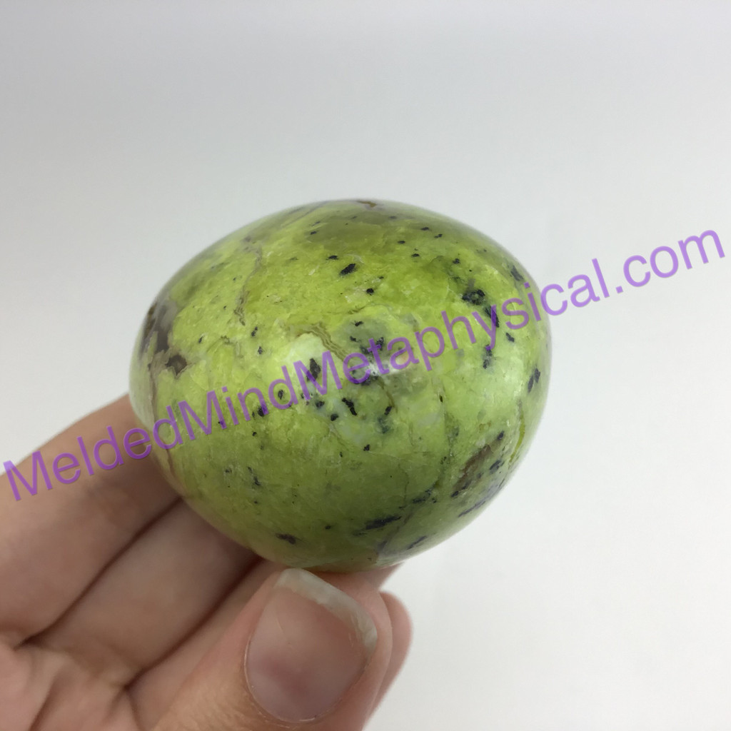 MeldedMind Green African Opal Pistachio Palm Stone 2.88in 73mm Madagascar 471