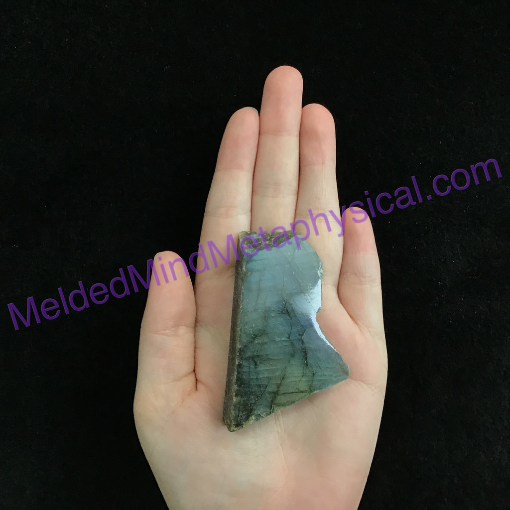 MeldedMind Double Flash Labradorite Specimen 2.44in 62mm One Side Polished 190