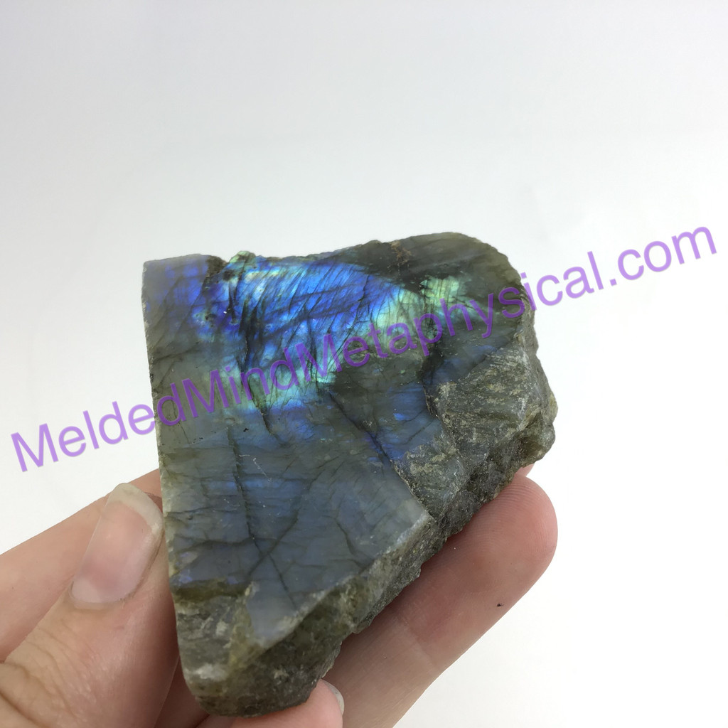 MeldedMind Double Flash Labradorite Specimen 2.48in 63mm One Side Polished 198