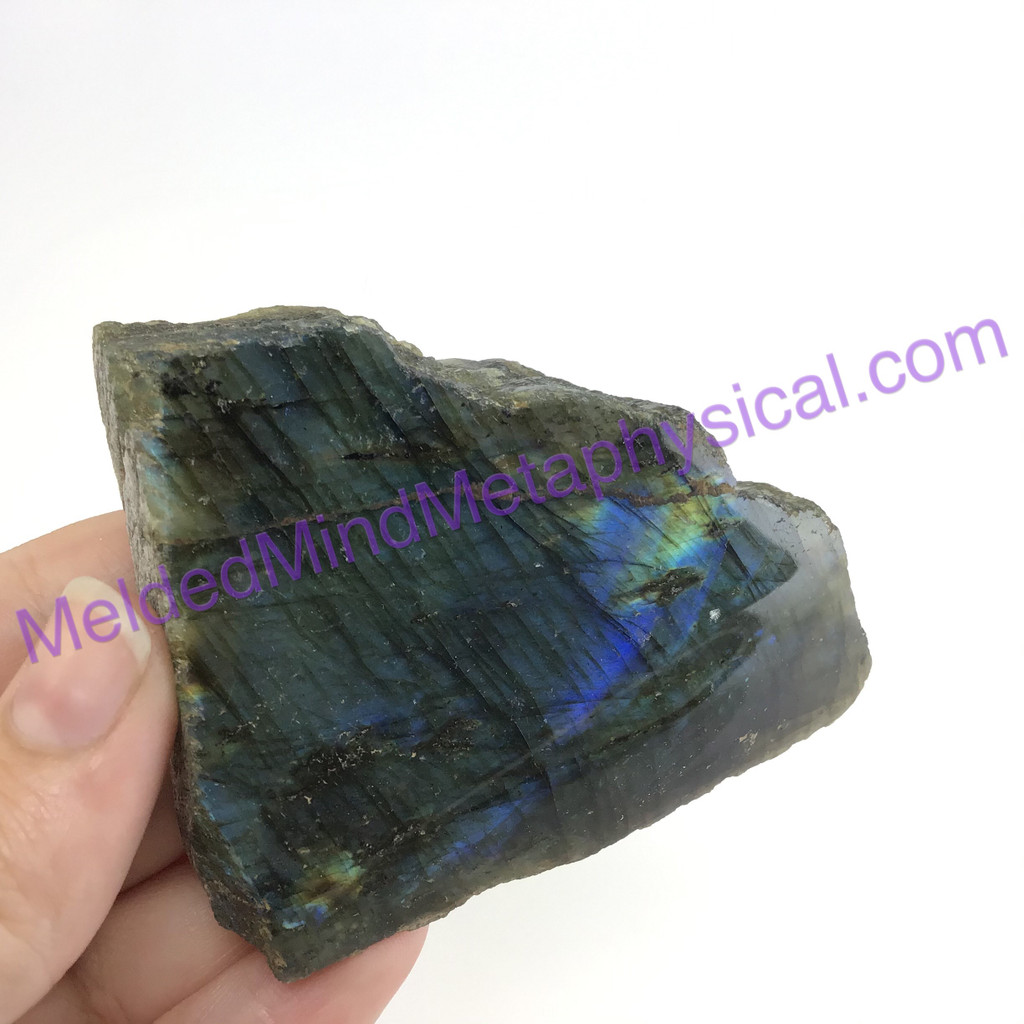 MeldedMind Double Flash Labradorite Specimen 2.99in 76mm One Side Polished 196