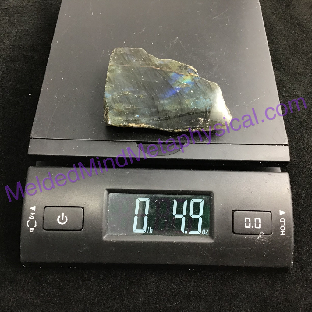 MeldedMind Double Flash Labradorite Specimen 2.99in 76mm One Side Polished 196