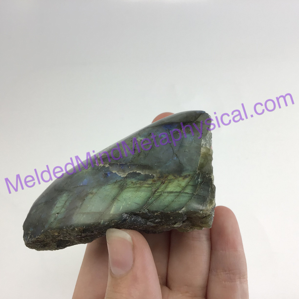 MeldedMind Double Flash Labradorite Specimen 2.55in 65mm One Side Polished 197