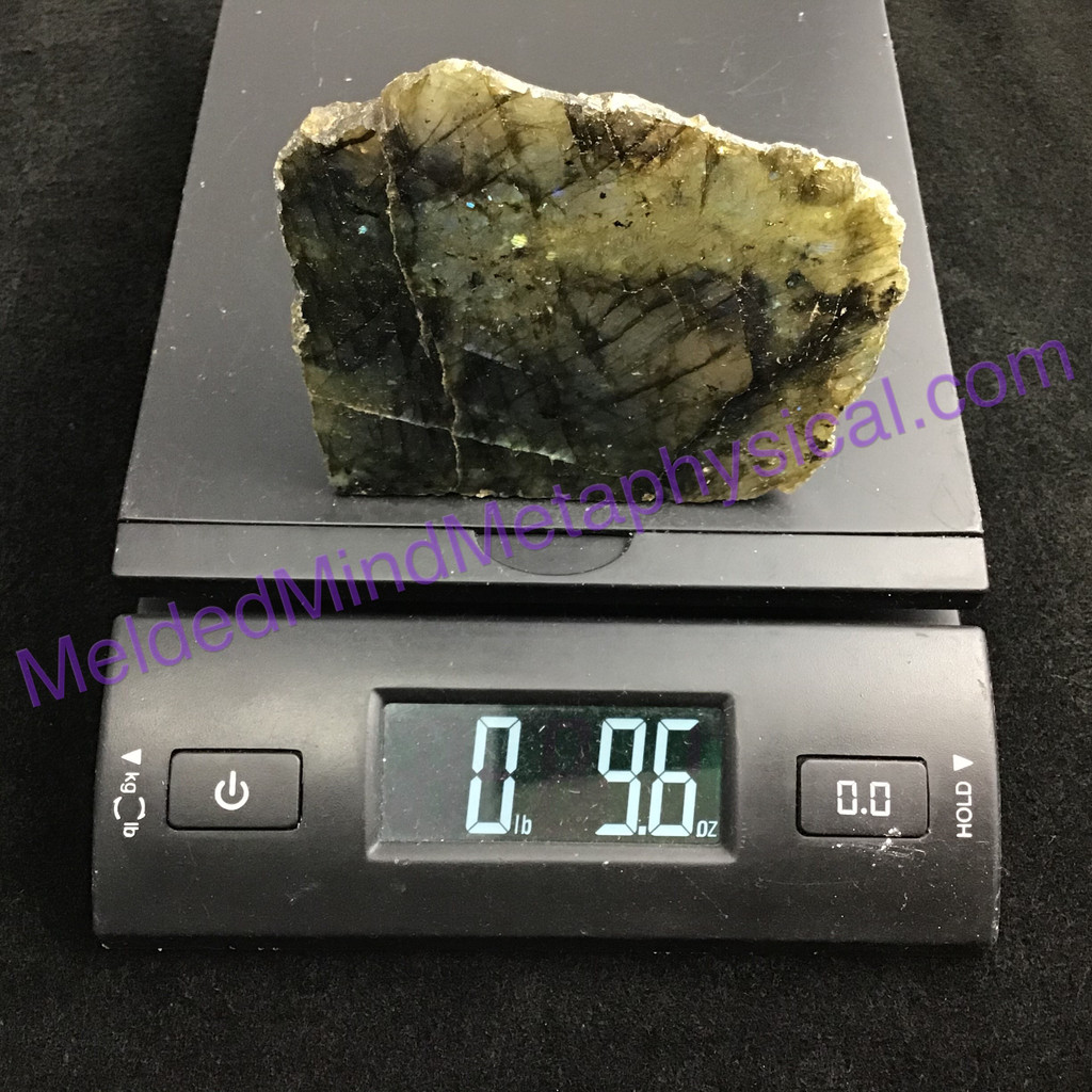 MeldedMind Double Flash Labradorite Specimen 4.05in 103mm One Side Polished 206