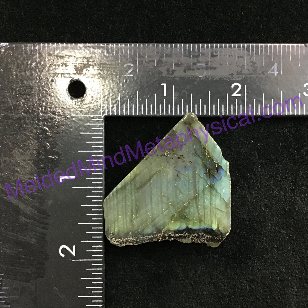 MeldedMind Double Flash Labradorite Specimen 2.04in 52mm One Side Polished 202