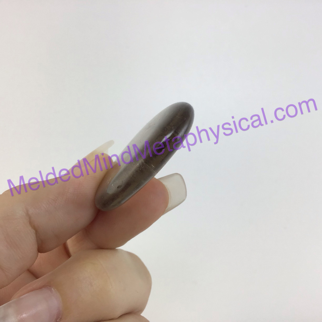 MeldedMind Smoky Quartz Palm Smooth Worry Stone 1.50in 38mm Smokey Stone 063