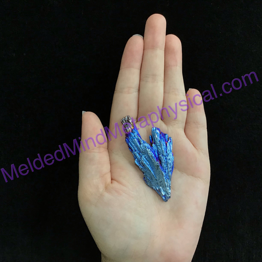 MeldedMind Titanium Coated Kyanite Blade 2.44in 62mm Rainbow Specimen 627