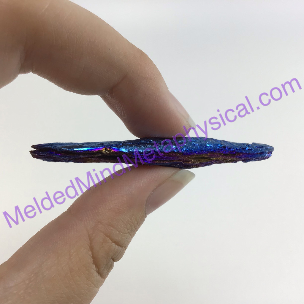 MeldedMind Titanium Coated Kyanite Blade 2.37in 60mm Rainbow Specimen 630
