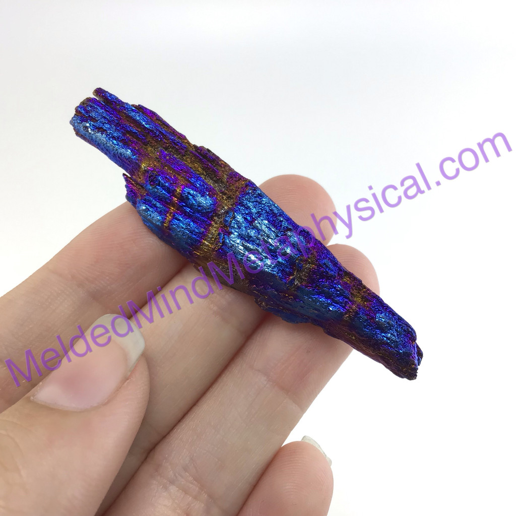 MeldedMind Titanium Coated Kyanite Blade 2.37in 60mm Rainbow Specimen 630