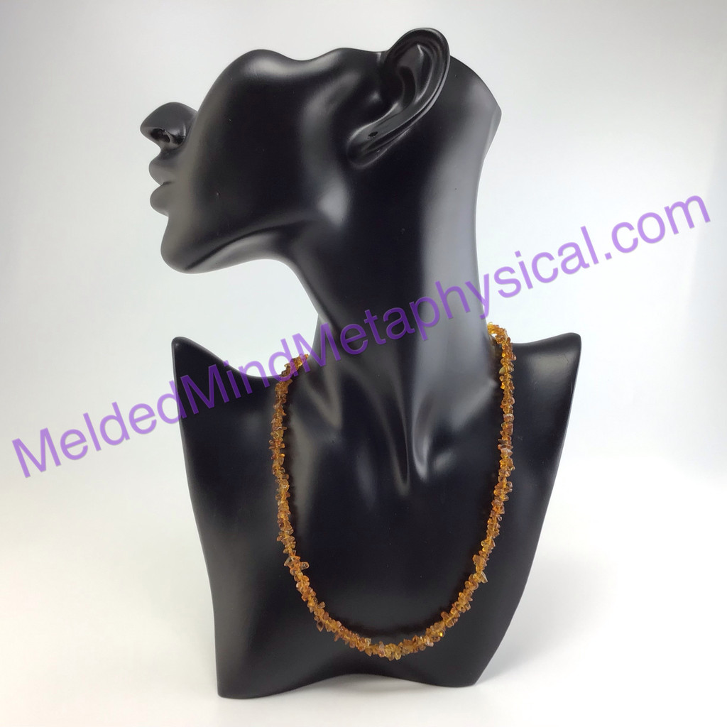 MeldedMind One (1) Citrine Necklaces 17in 20g Crystal Beaded Yellow 017