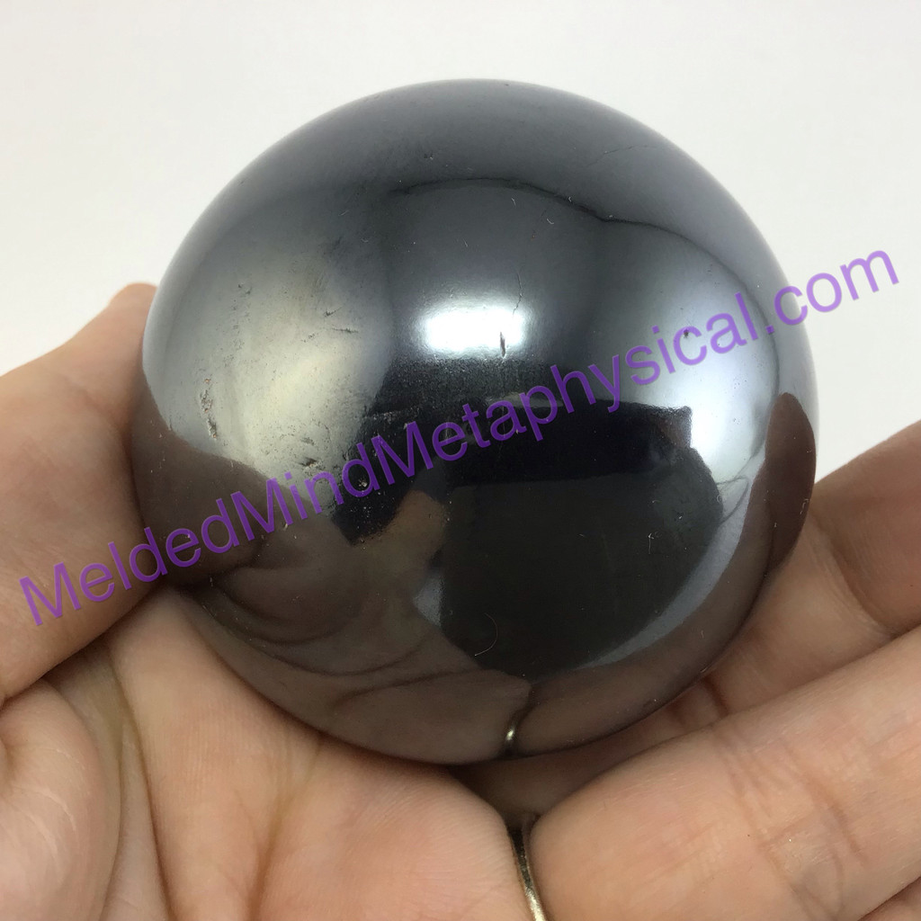 MeldedMind Hematite Sphere 2.25in 56mm Altar Mineral Black 238
