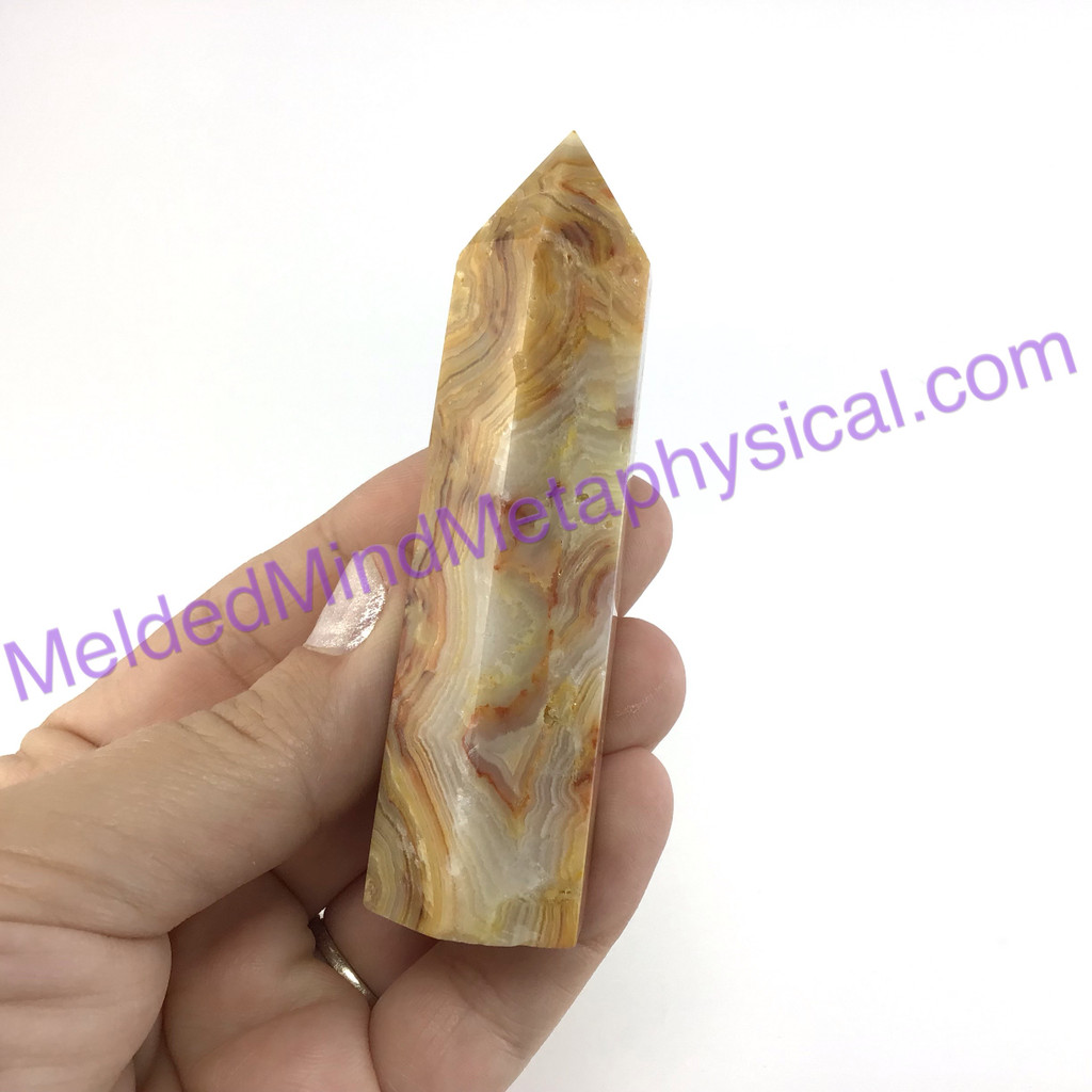 MeldedMind Crazy Lace Agate Obelisk 3.63in Tower Altar Decor Point 281