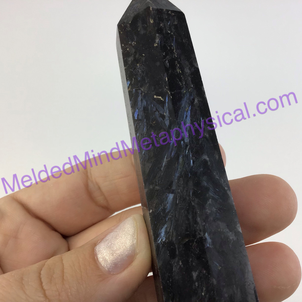 MeldedMind Arfvedsonite Obelisk 3.83in Crystal Black Amphibole 293