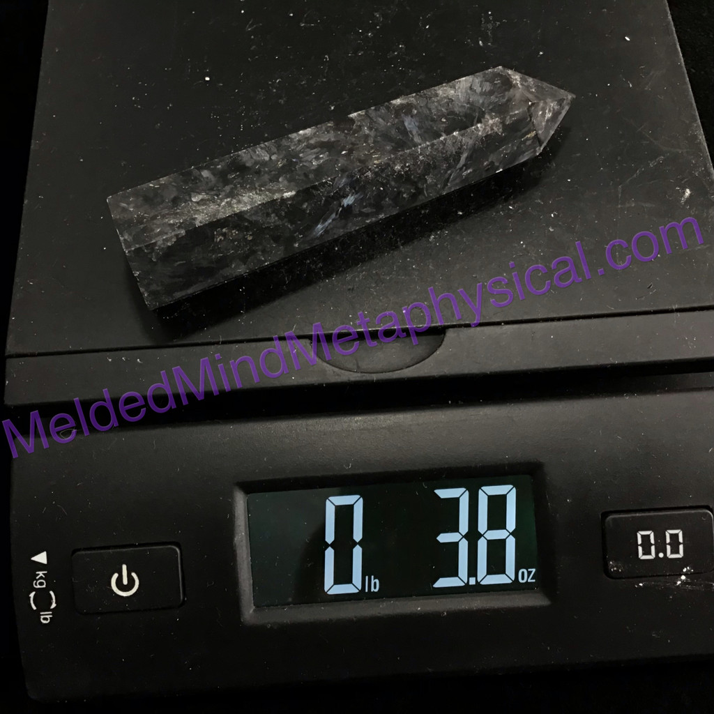 MeldedMind Arfvedsonite Obelisk 4in Crystal Black Amphibole 292