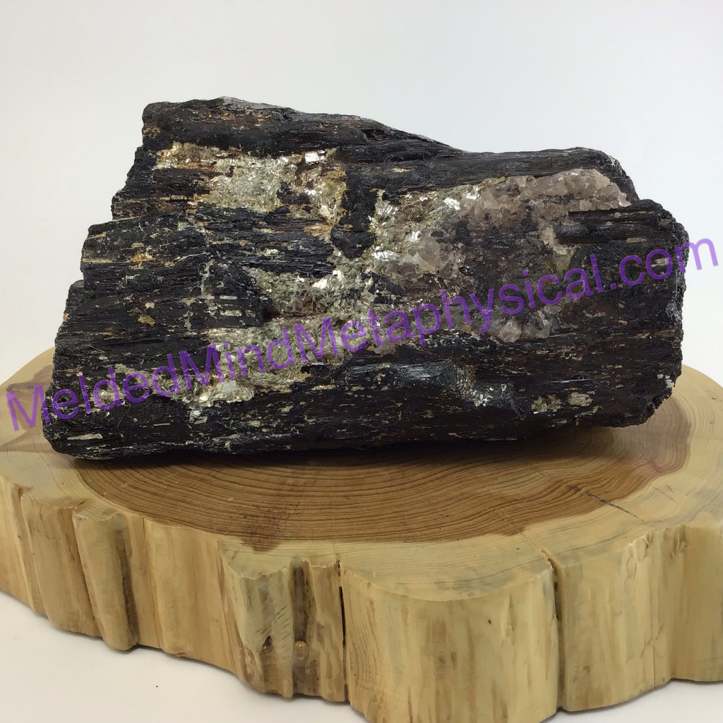 MeldedMind Black Rough Tourmaline Specimen 5.59in Grounding Energy 535