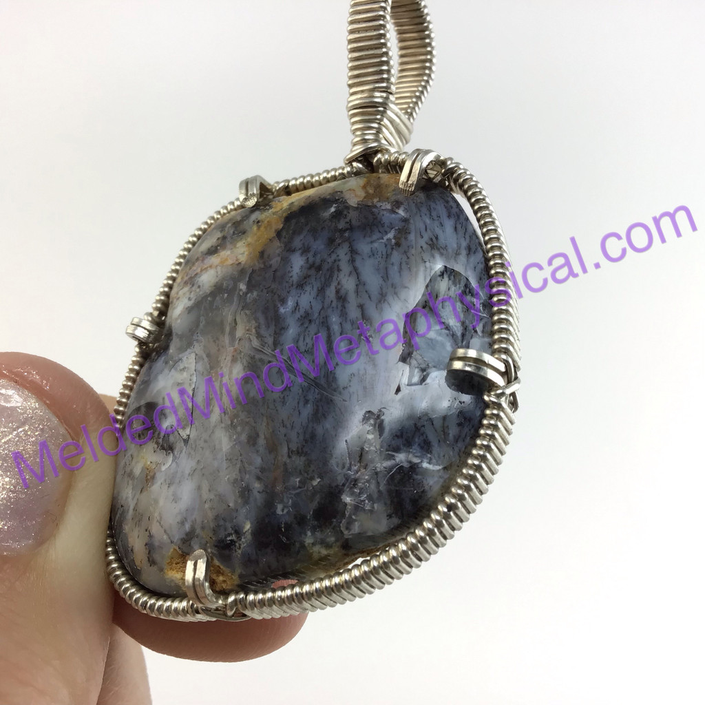 MeldedMind Wire Wrapped Graveyard Plume Agate Pendant Handmade by F Tunderman221