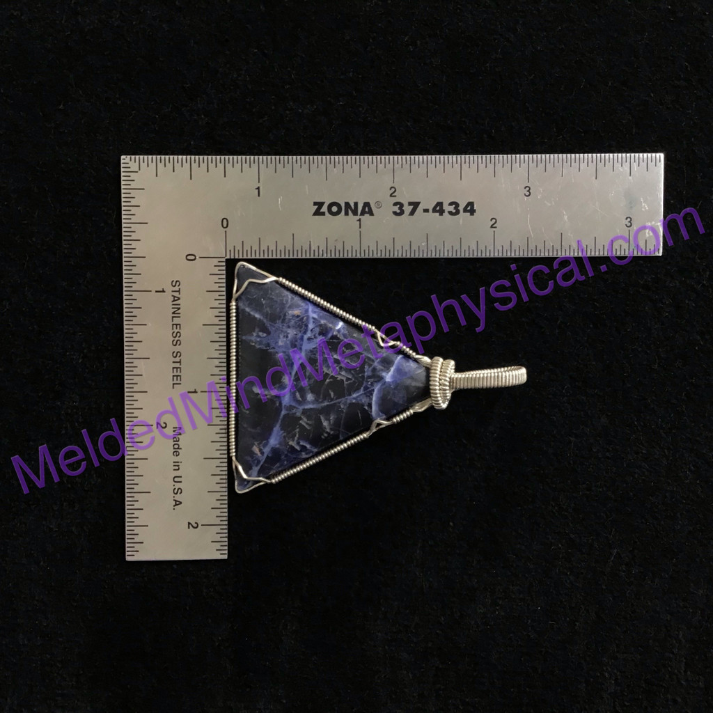 MeldedMind SS Wire Wrapped Sodalite Pendant Hand Crafted by Fred Tunderman 228