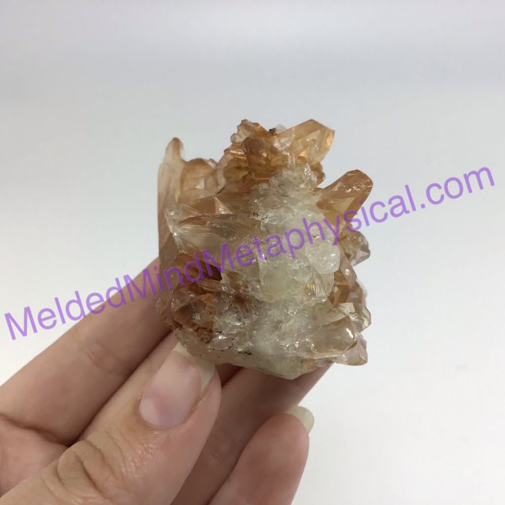 MeldedMind Tangerine Quartz Cluster Specimen 2.02in Orange Sunfire 017