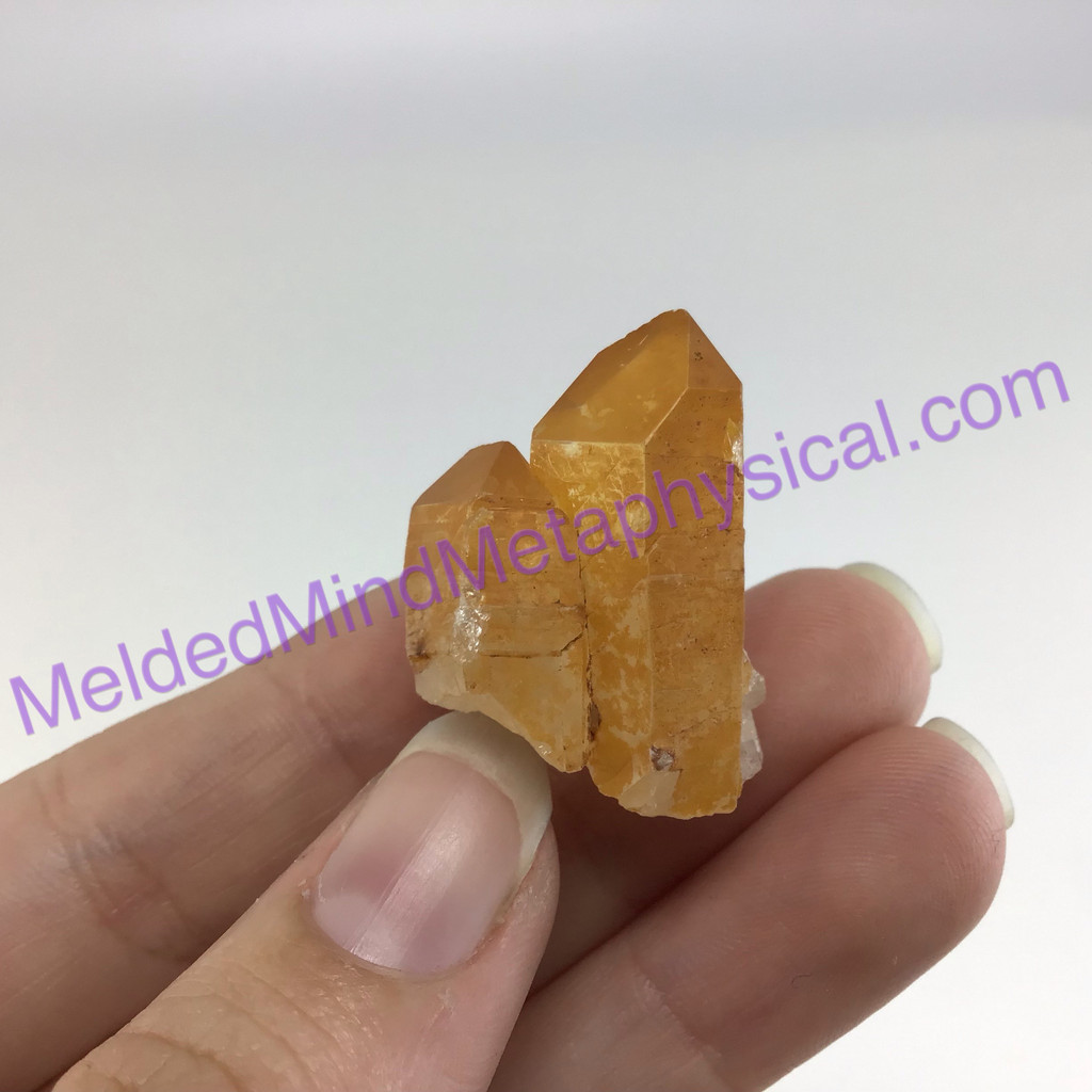 MeldedMind Small Tangerine Quartz Cluster Specimen 1.29in Orange Sunfire 020