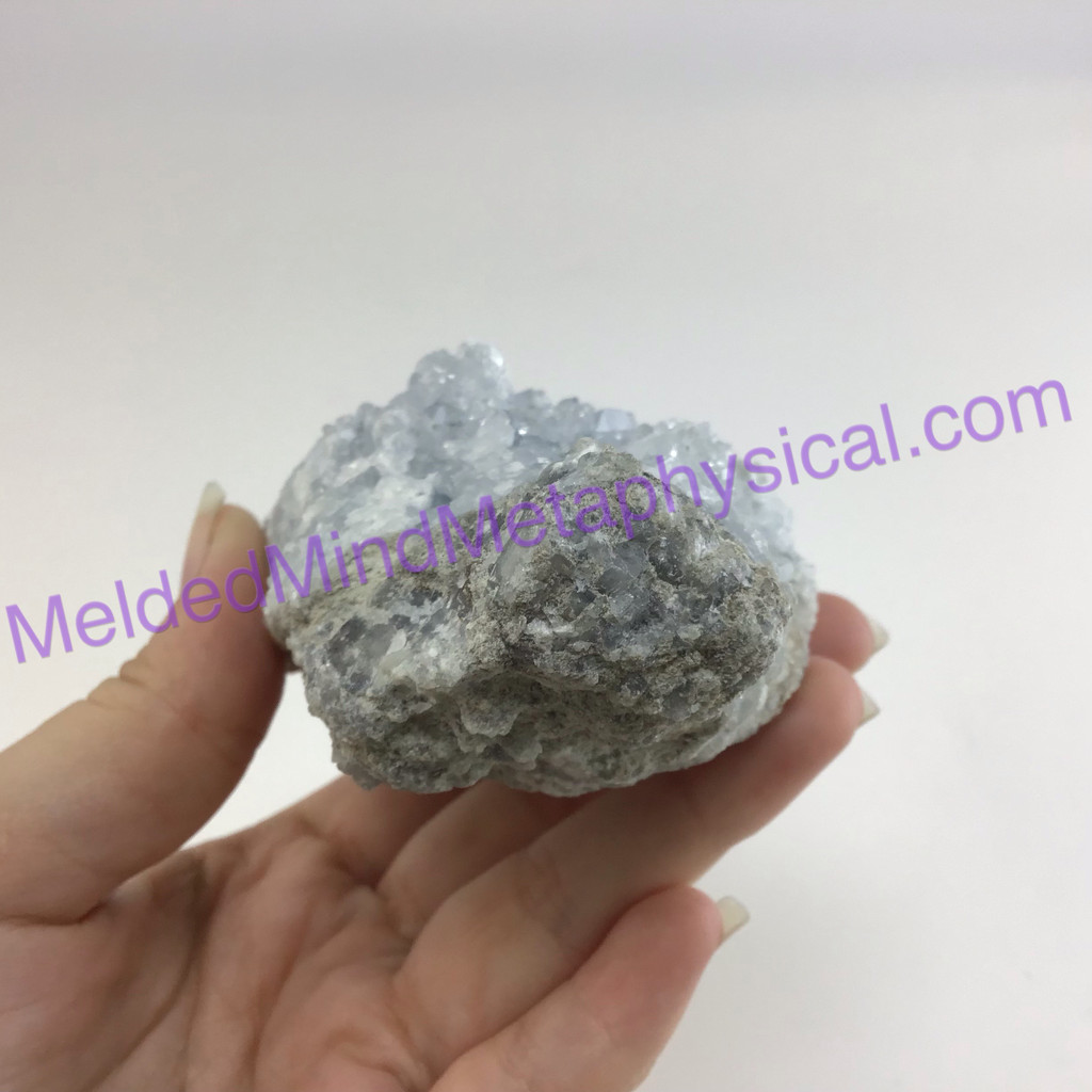 MeldedMind Raw Celestite Cluster Specimen 5.56in Natural Blue Crystal 503